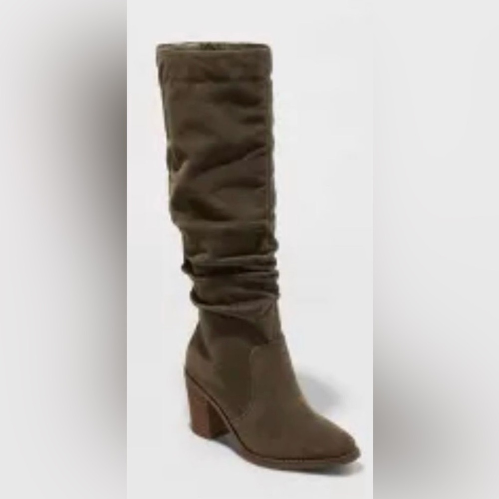 New Women’s Universal Thread‎ Olive Green Harlan Faux Suede High Boots 10 WC.